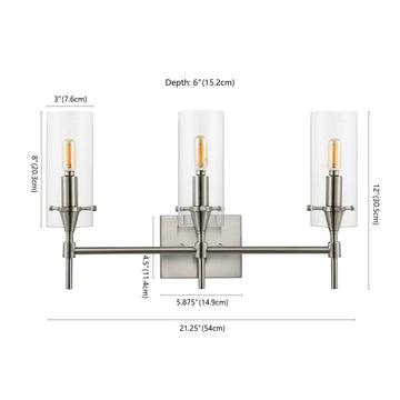 Cato Bohemian Farmhouse Iron/Glass LED Vanity